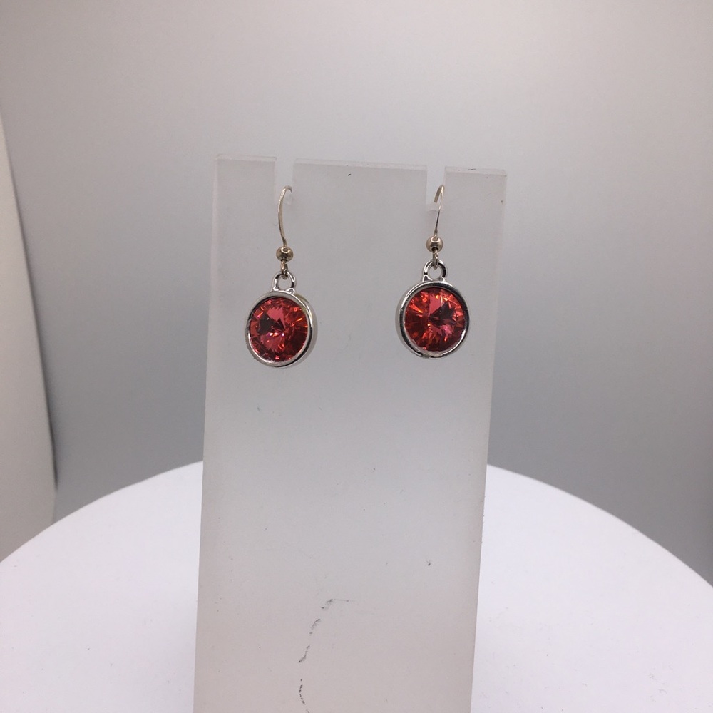 Swarovski Pendant Fire Opal Drop Earrings